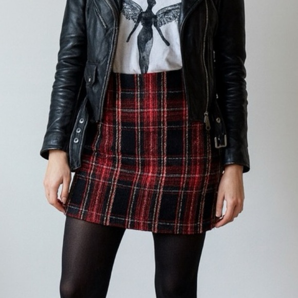80s Stephen Peters Tartan Plaid Mini Skirt Academia Preppy Grunge Made in USA - Picture 1 of 12